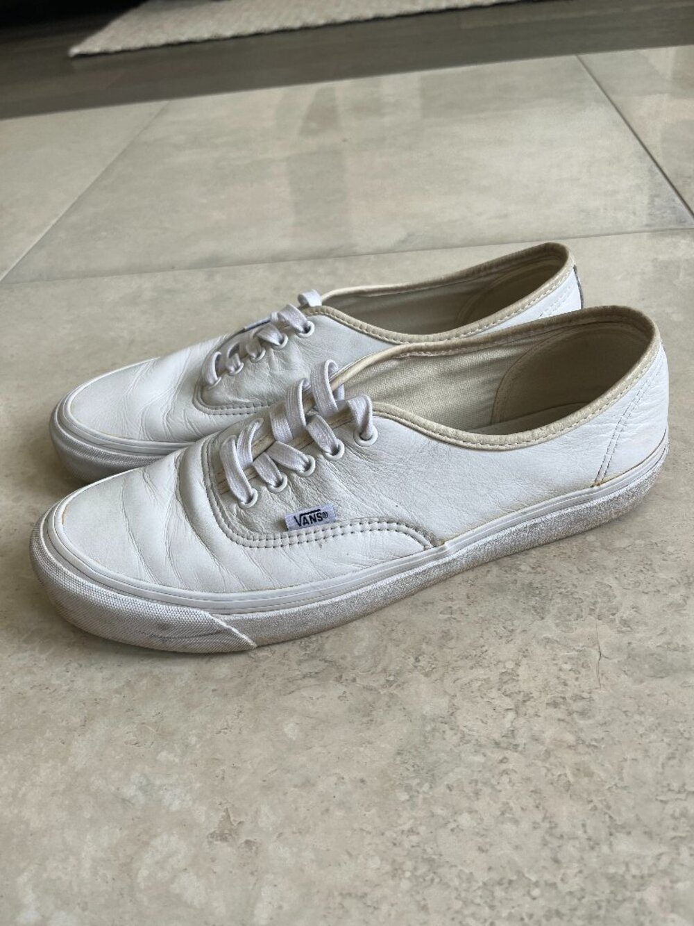 White Leather Vans